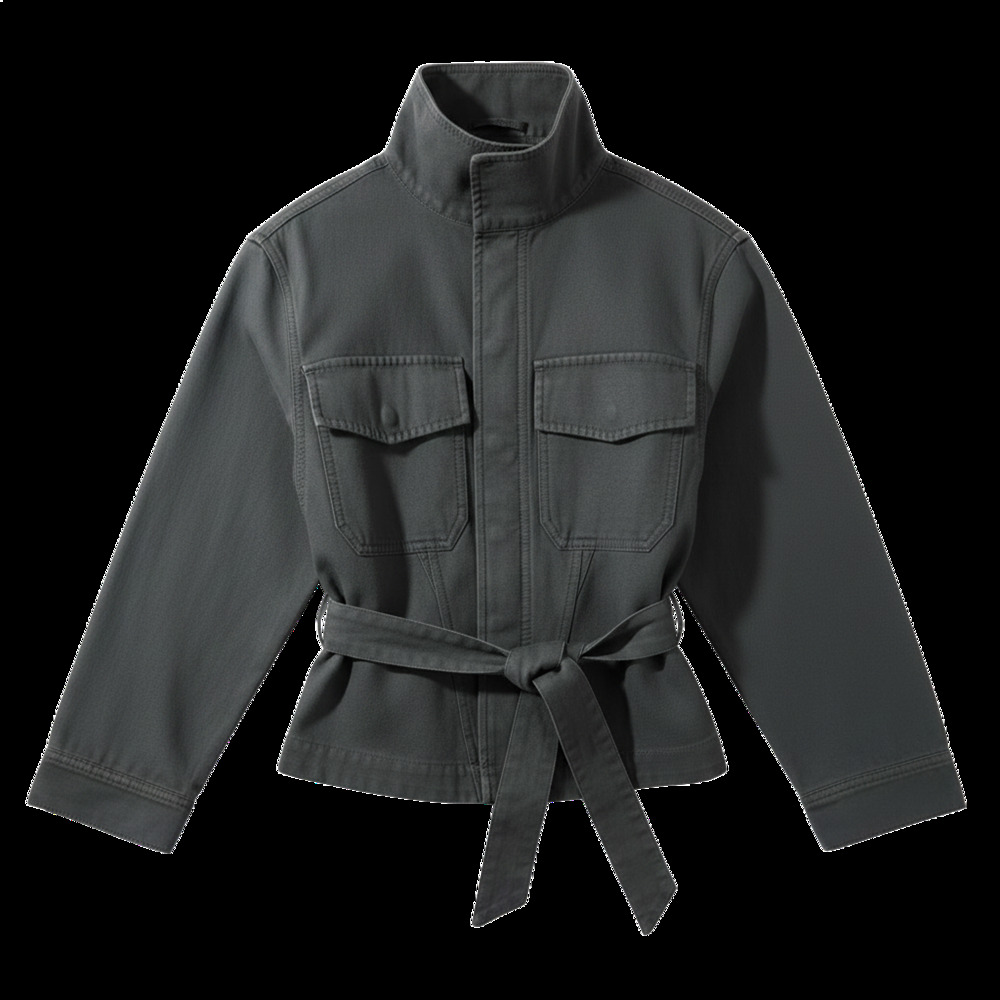Frame Belted Washed Black Utility Jacket Size XS